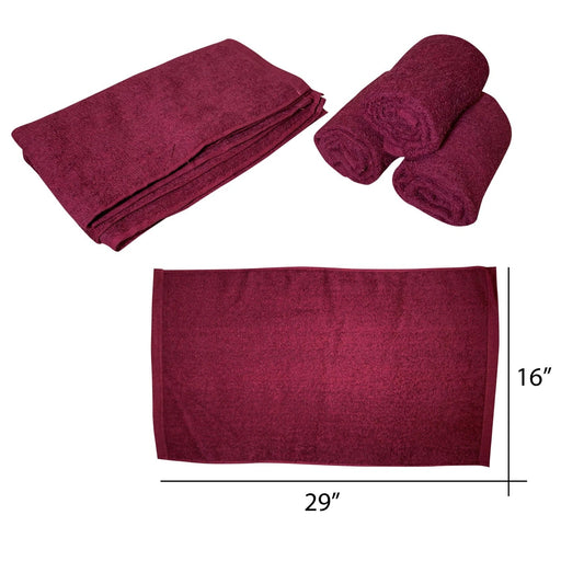 Cre8tion Salon Towel 16” x 29”, DARK RED (Packing: 12pcs/dozen, 12dozen/case)