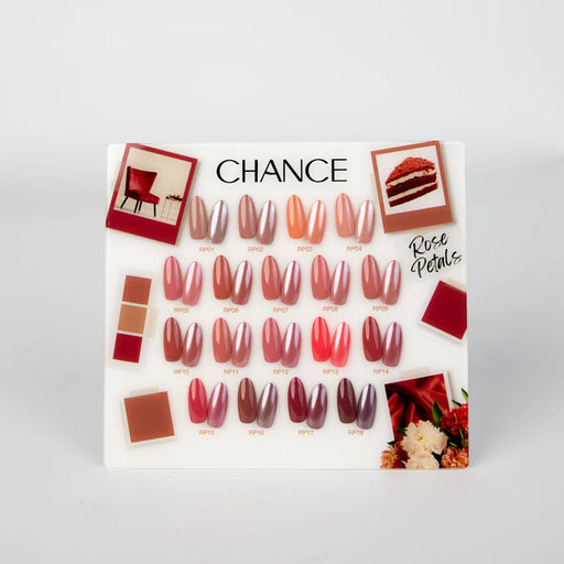 Chance Counter Display Color Chart (18 Colors) - Rose Petals Collection