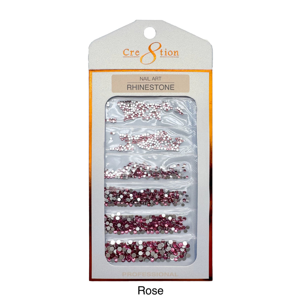Cre8tion Rhinestone Nail Art - Rose (Pk: 80 pcs/pack)