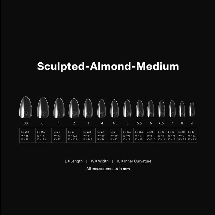 Apres Sculpted Almond Medium Box of Tips, S-AM