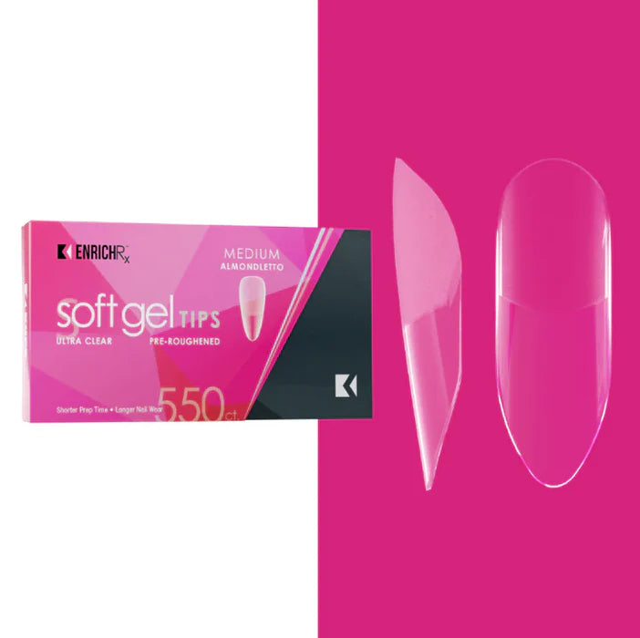 Kupa EnrichRx Soft Gel Tips - Almondletto Long 550 Count