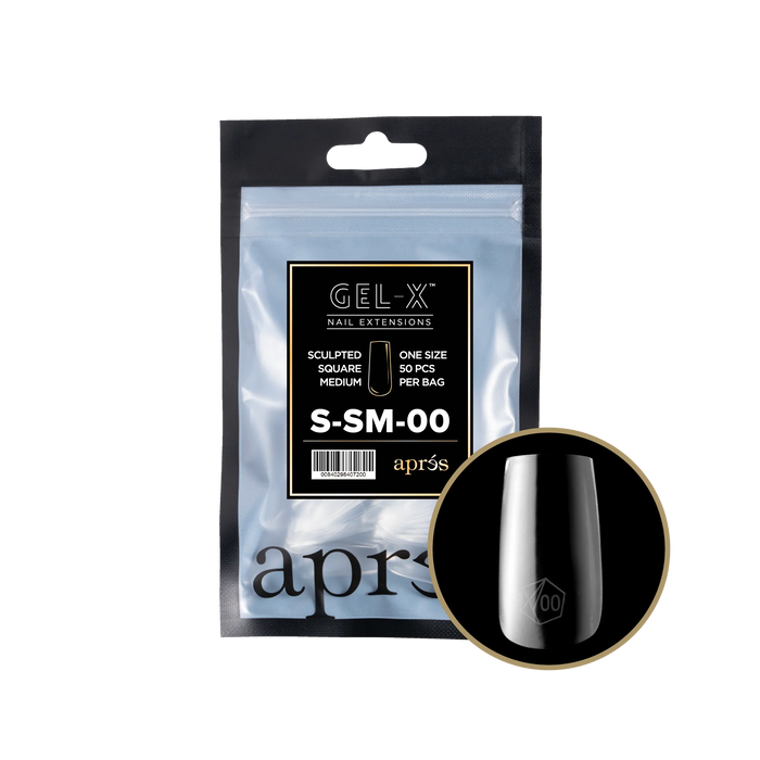 Apres Gel-X, SCULPTED SQUARE MEDIUM Refill Bags, SM-O, 15340 (50 Nail Tips/Bag)