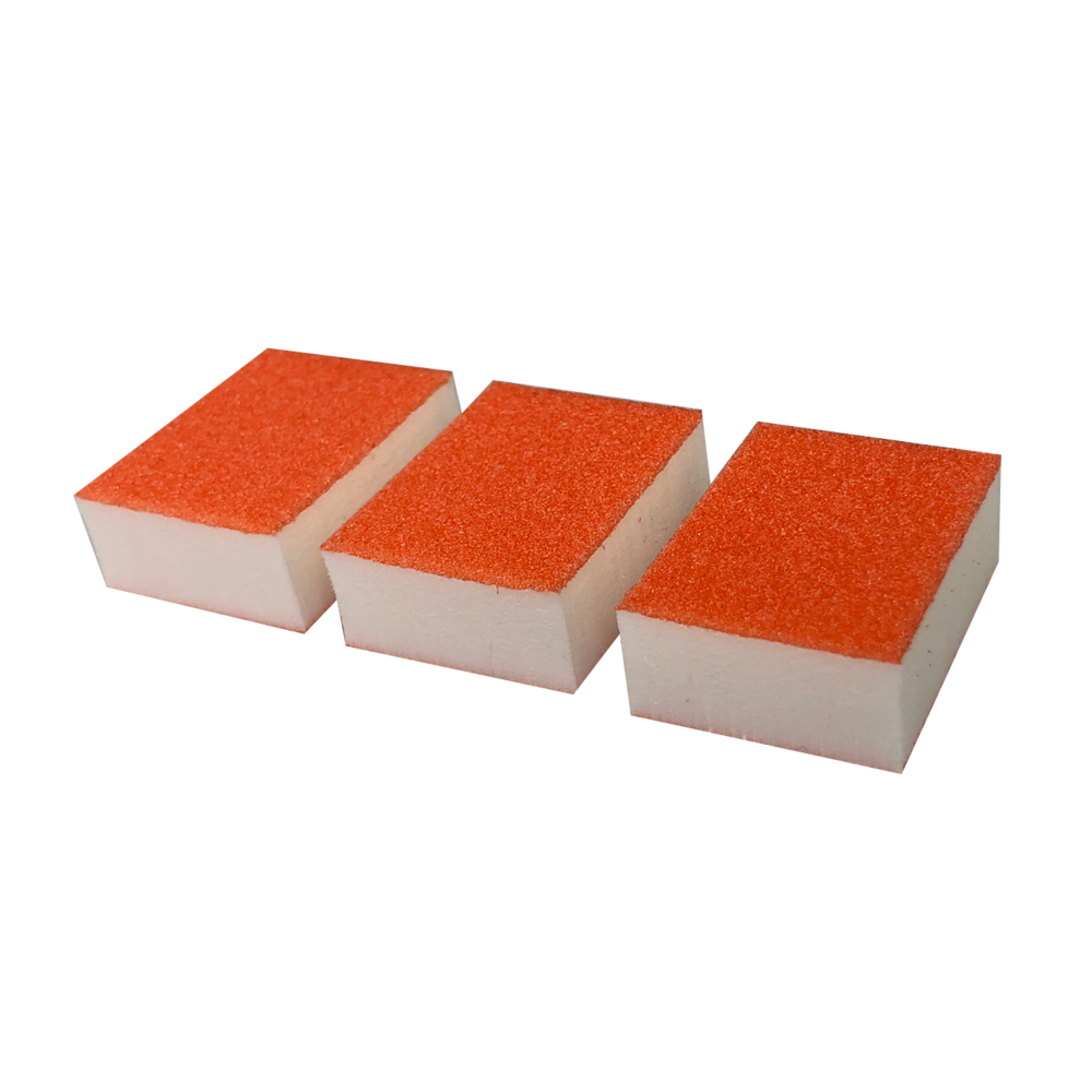 Cre8tion Disposable MINI Buffer (Made In Korea), White Foam, Orange Grit 80/100, 06083, CASE (Packing: 1,500pcs/case)