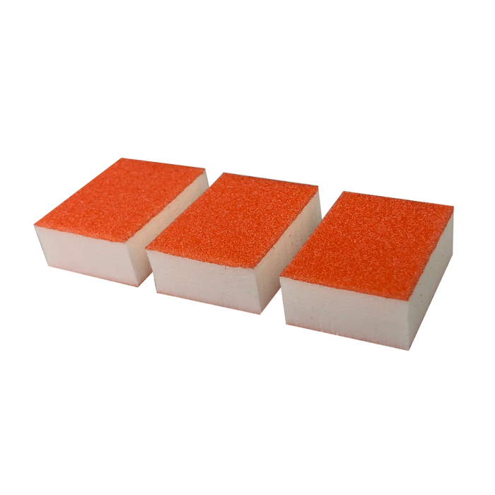 Cre8tion Disposable MINI Buffer (Made In Korea), White Foam, Orange Grit 80/100, 06083, CASE (Packing: 1,500pcs/case)
