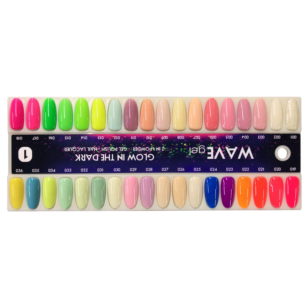 Wave Gel 4in1 Glow In The Dark, Sample Tips 36 Colors