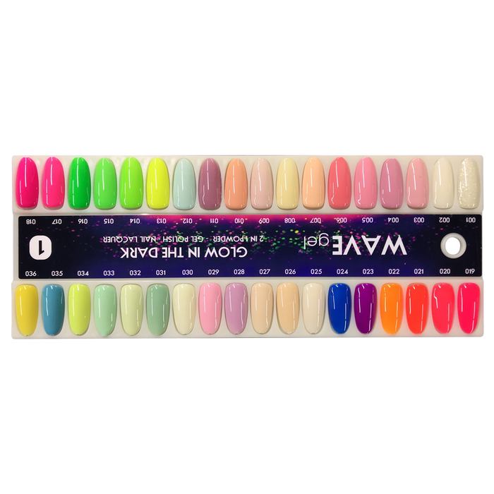 Wave Gel 4in1 Glow In The Dark, Sample Tips 36 Colors