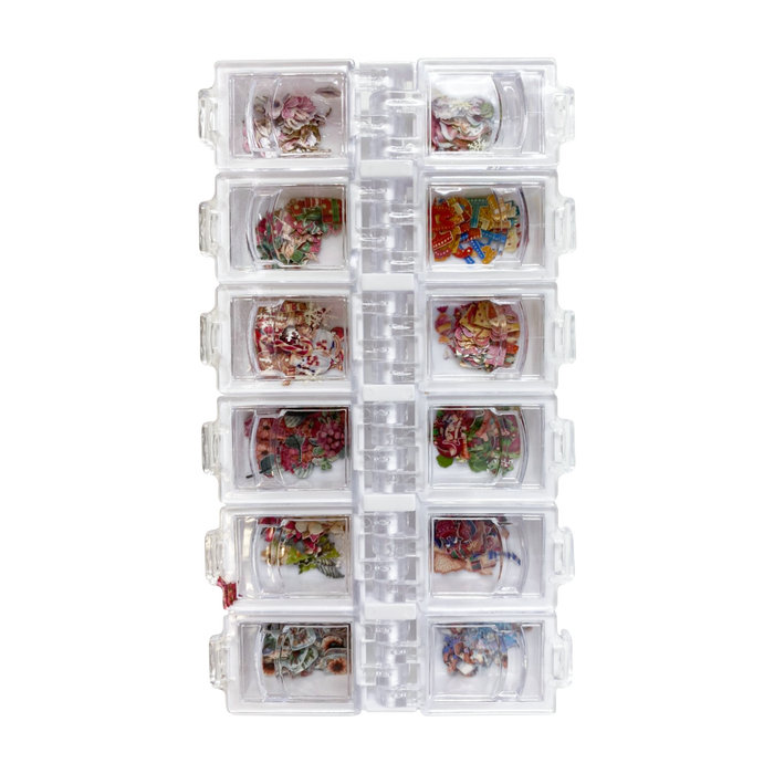 Airtouch Nail Art Paper, Christmas Collection Set #02, 12 jars/box