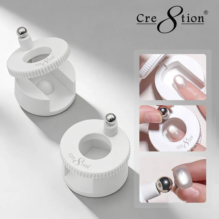 Cre8tion Plastic Rotating Cat Eye Magnet, White