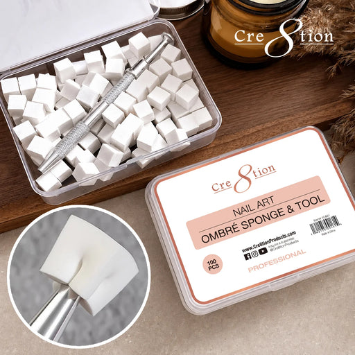 Cre8tion Nail Art - Ombre Sponge & Tool, BOX (Pk: 100 pcs/box)