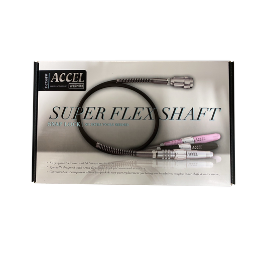 Accel / Omega Super-Flex Shaft Snap Lock Nail Drill 1/8" (PK: 40 pcs/case)