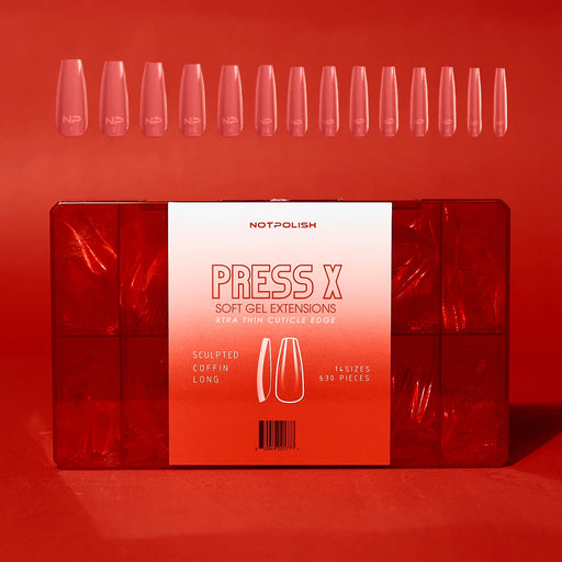 NotPolish Press X Tip BOX - Sculpted Coffin Long (Pk: 630 pieces/Box)