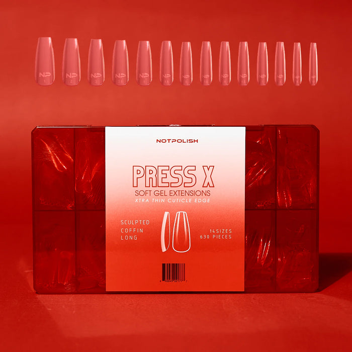 NotPolish Press X Tip BOX - Sculpted Coffin Long (Pk: 630 pieces/Box)