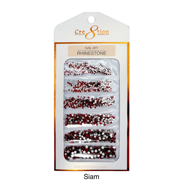 Cre8tion Rhinestone Nail Art - Siam (Pk: 80 pcs/pack)