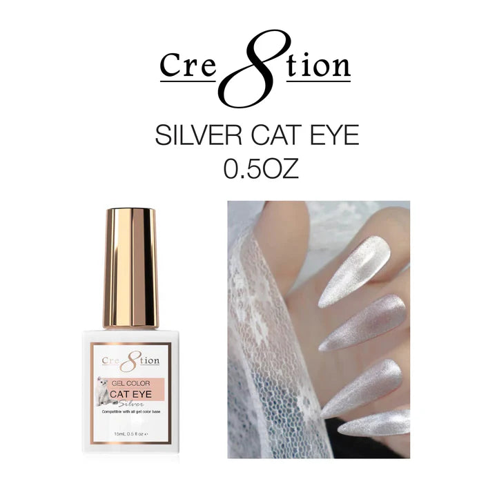 Cre8tion Silver Cat Eye Gel Polish, 0.5oz (Pk: 216 pcs/ case)