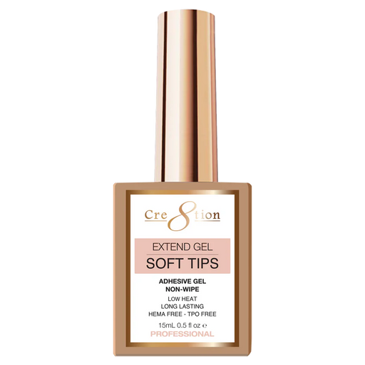 Cre8tion Extend Gel 0.5oz - SOFT TIPS Non-Wipe (Pk: 216 pcs/case)