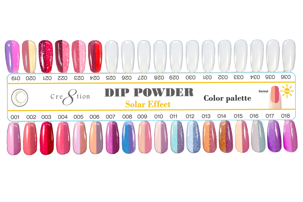 Cre8tion Solar Effect Dipping Powder Collection, Sample Tips