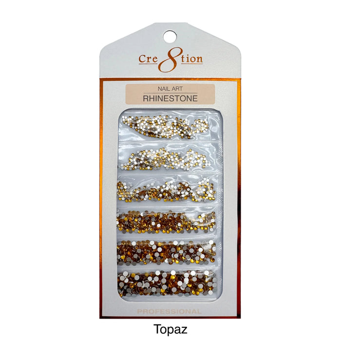 Cre8tion Rhinestone Nail Art - Topaz (Pk: 80 pcs/pack)