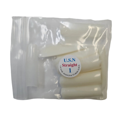 USN Long Straight Natural Nail Tip (LT), BIG Bag (Pk: 50 pcs / Small Bag, 100 Small Bags / Big Bag), 000