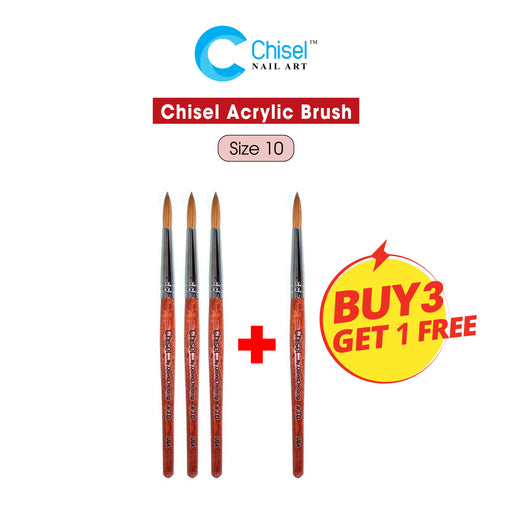 Chisel Acrylic Brush, Size 10, Buy 03 Get 01 FREE