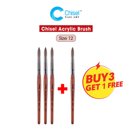 Chisel Acrylic Brush, Size 12, Buy 03 Get 01 FREE