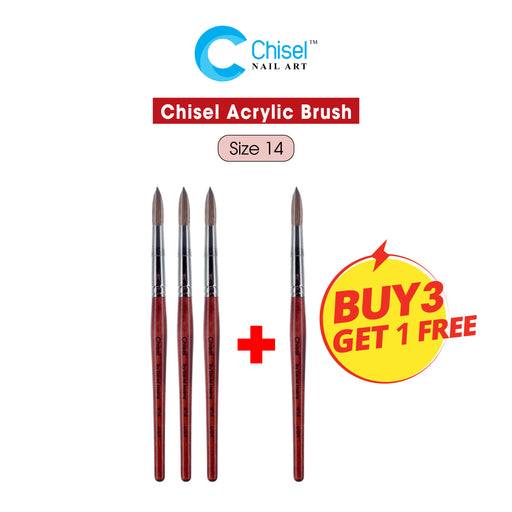 Chisel Acrylic Brush, Size 14, Buy 03 Get 01 FREE