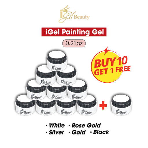 iGel Painting Gel, 0.21oz,( White/Rose Gold/Sliver/Gold/Black ). Buy 10 Get 01 FREE