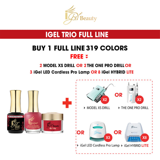 iGel 3in1 Dipping Powder + Gel Polish + Nail Lacquer, Full line of 319 Colors (From DD001 To DD319) OK1019MD