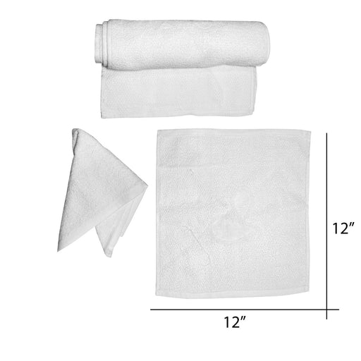 Cre8tion Facial Towel 12” x 12”, WHITE (Packing: 12pcs/dozen, 36 dozen/case)