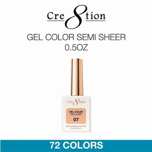 Cre8tion Gel 0.5oz - Hema Free Semi-Sheer (72 Colors) Collection 000