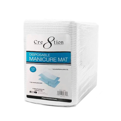 Cre8tion Disposable Manicure Mat, CASE (Pk: 125 pcs/pack, 6 packs/case)