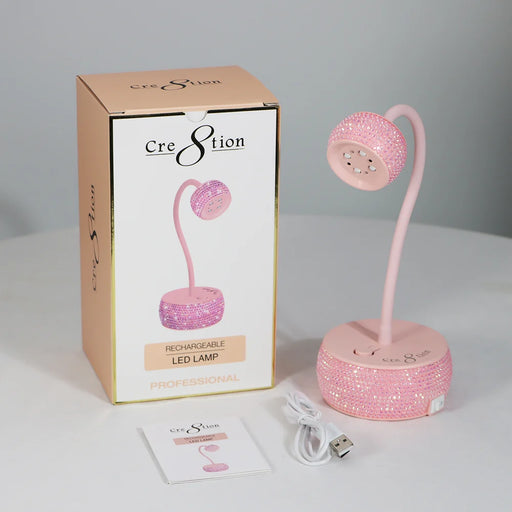 Cre8tion Rechargeable LED Lamp 12W - Pink Crystal (Pk: 1 pcs/box, 25 box/case)