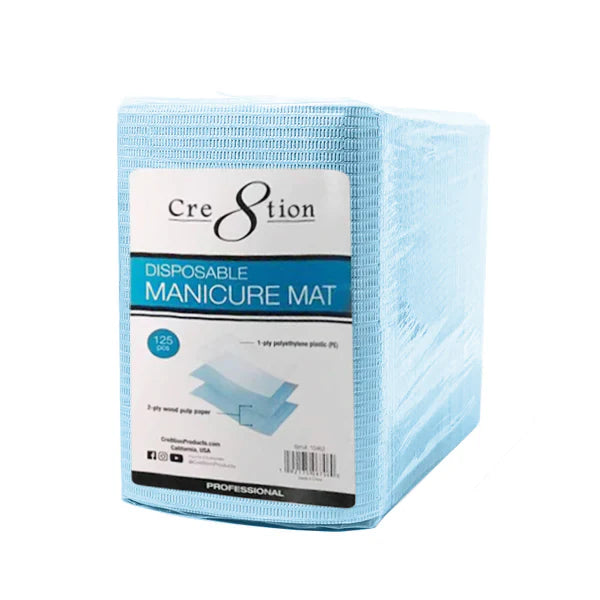 Cre8tion Disposable Manicure Mat, CASE (Pk: 125 pcs/pack, 6 packs/case)