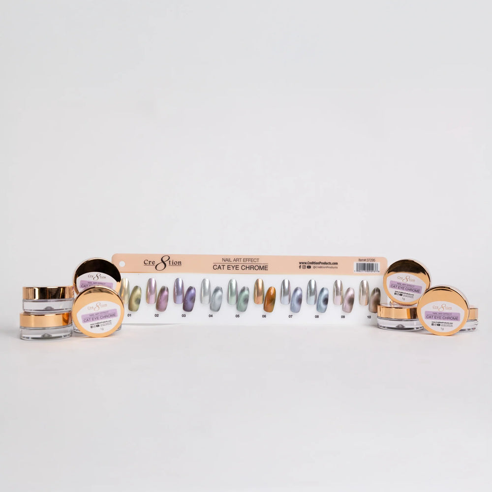 Cre8tion Cat Eye Chrome (10 colors) Collection, Sample Tips