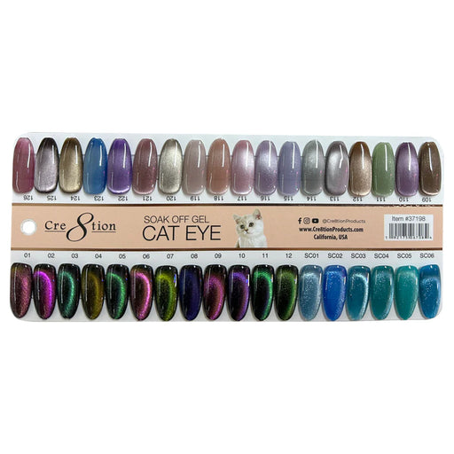 Cr8tion Mystical & Saphire Cat Eye Gel, Color Chart, 18 Colors (From 109 to 126)
