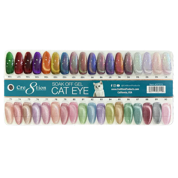 Cre8tion Cat Eye Gel, 0.5oz, Color Chart, 03, 36 Colors (From 73 to 108)