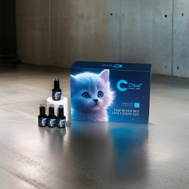 Chisel 0.5oz Gel, Liquid Double Line Cat Eye Collection 000 (24 Colors)