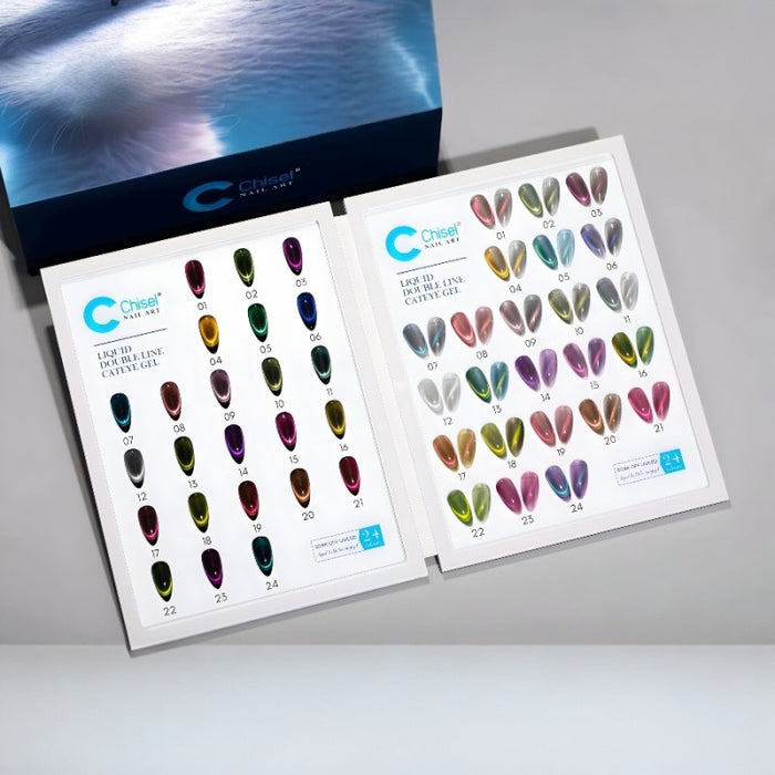 Chisel 0.5oz Gel, Liquid Double Line Cat Eye Collection 000 (24 Colors)