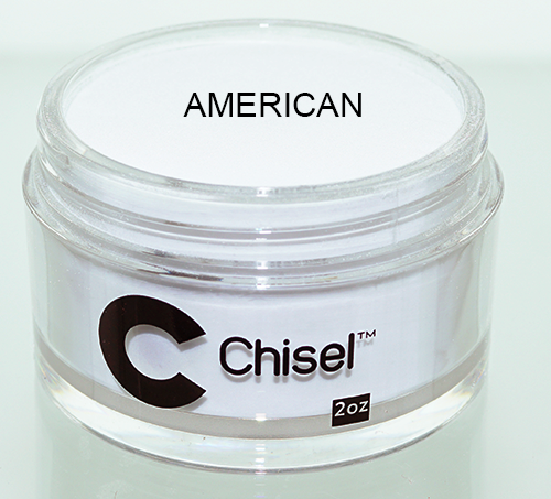 Chisel 2in1 Acrylic/Dipping Powder 2oz, Pink & White Collection, AMERICAN WHITE (Pk: 144pcs/case)