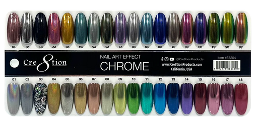 Cre8tion Chrome Nail Art Effect, Color Booklet, 37204