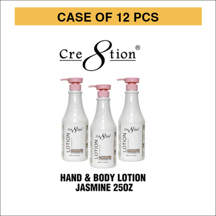 Cre8tion Hand & Body Lotion Jasmine, 750ml (25oz), CASE, 12 pcs/case, 19469