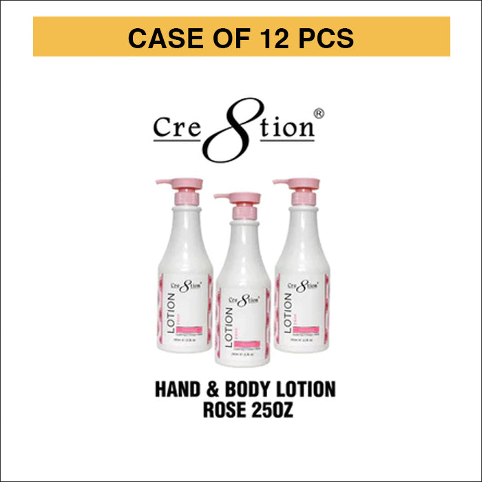 Cre8tion Hand & Body Lotion Rose, 750ml (25oz), CASE, 12 pcs/case, 19471