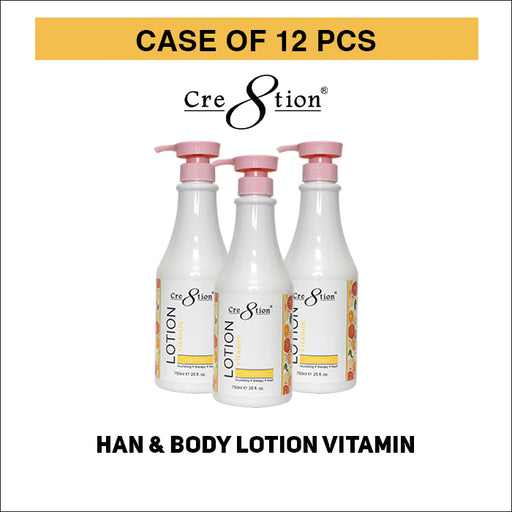 Cre8tion Hand & Body Lotion Vitamin, 750ml (25oz), CASE, 12 pcs/case, 19473