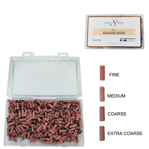 Cre8tion Mini Pink Sanding Band, FINE (Pk: 500 pcs/box, 500 boxes/case)