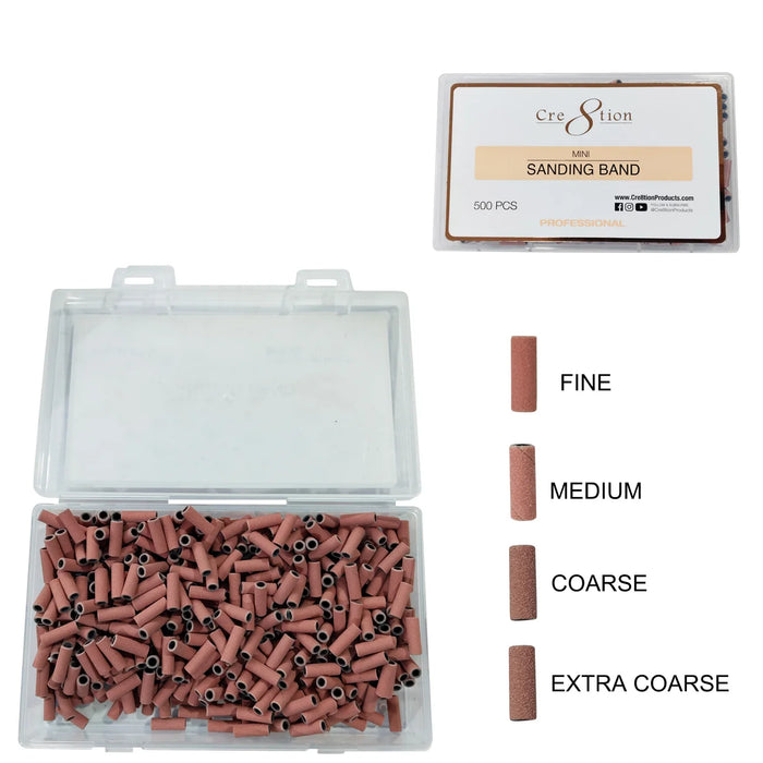 Cre8tion Mini Pink Sanding Band, X-COARSE (Pk: 500 pcs/box, 500 boxes/case)