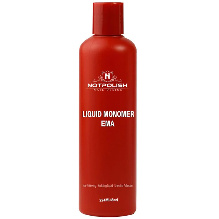 Not Polish Liquid Monomer - Low Odor (Odour) (EMA), 8oz, RED