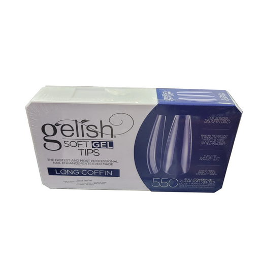 Gelish Soft Gel Tips, LONG COFFIN, 550pcs/box