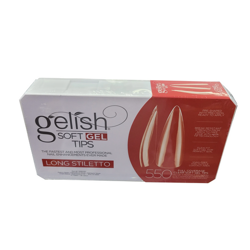 Gelish Soft Gel Tips, LONG STILETTO, 550pcs/box