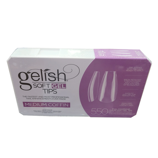 Gelish Soft Gel Tips, MEDIUM COFFIN, 550pcs/box