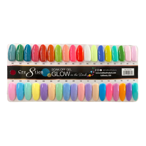 Cre8tion Glow In The Dark Gel Collection, Sample Tips