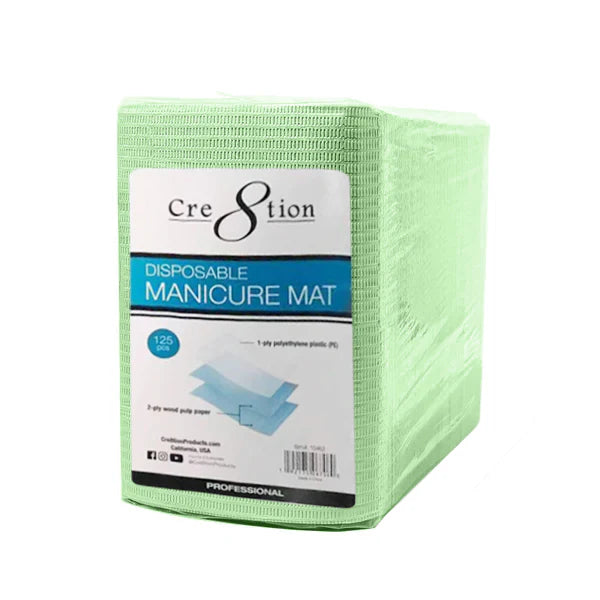 Cre8tion Disposable Manicure Mat, CASE (Pk: 125 pcs/pack, 6 packs/case)